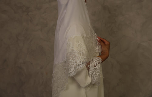 Ivory Lace Abaya with Matching Hijab
