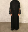 Black Lace Abaya with Matching Hijab